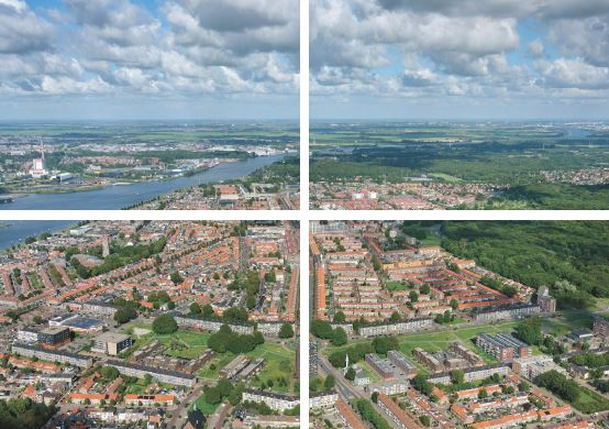overzichtsfoto  met logo gebied IJmuiden pontplein tot stadspark IJmuiden